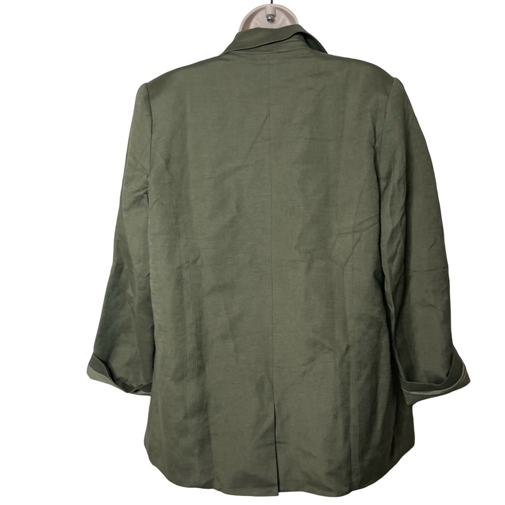 Lioness La Quinta Khaki Olive Green Linen Blend oversized Blazer sz XS - Picture 4 of 10